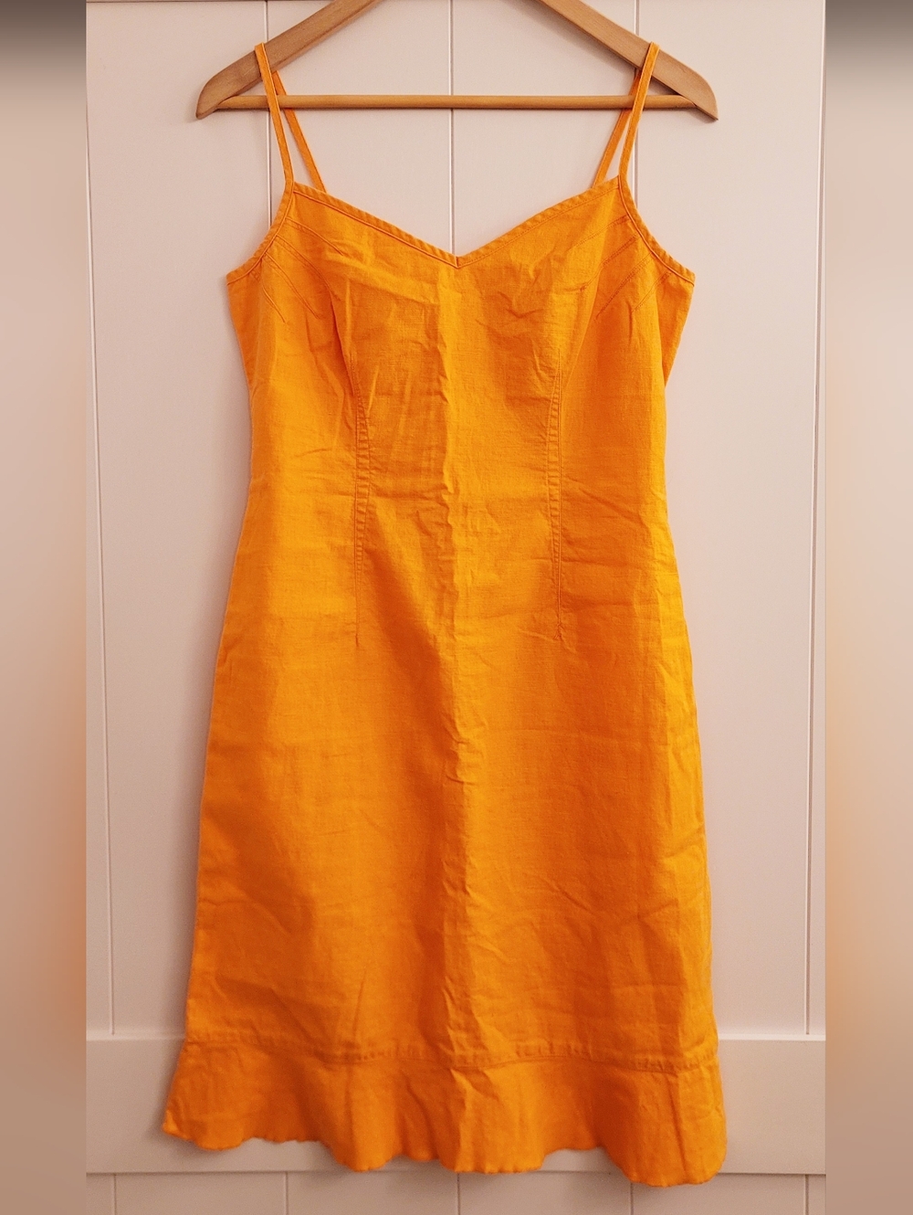 Hennes H&M Bright Orange Linen Slip Dress Size 38EU / 4US